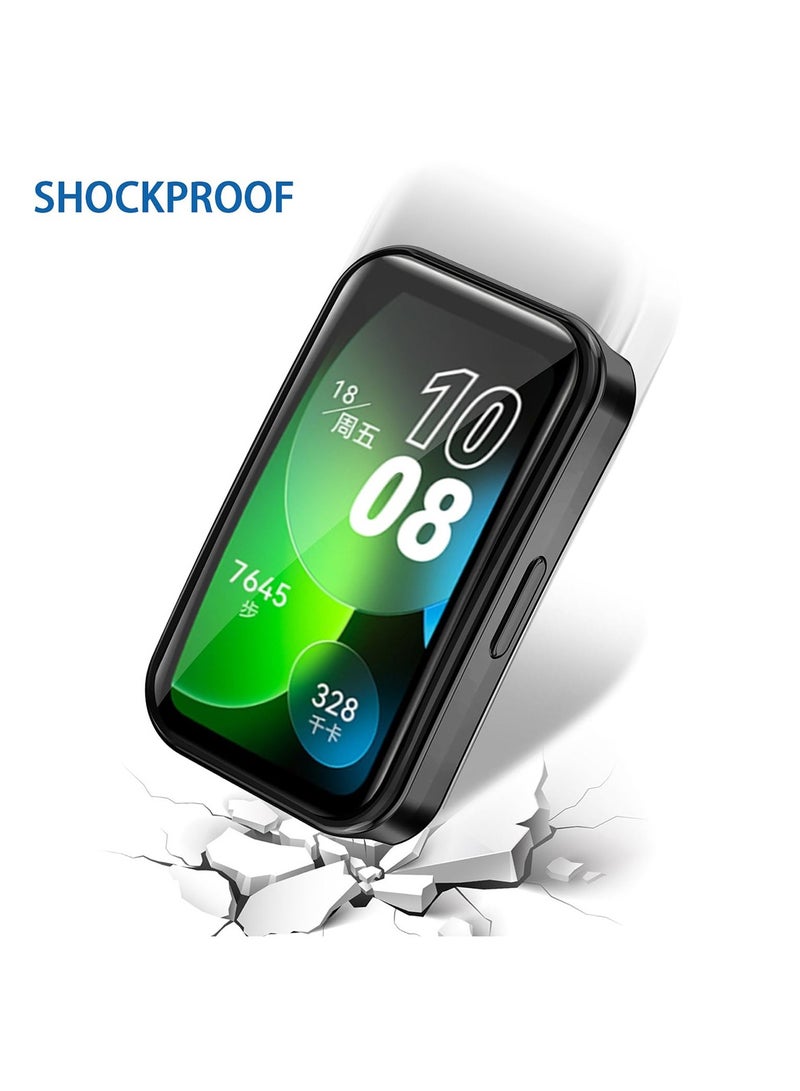 【2 Pack】 Protective Cover For Huawei Band 8 | Huawei Band 9,TPU Case with Screen Protector Full Screen Bumper Frame- Black/Clear - Image 2