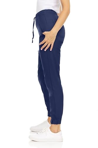 MediChic Women’s Medical Scrub Jogger Pants – 4 Pockets, 4-Way Stretch, Moisture-Wicking, Anti-Wrinkle, Soft Flex Fabric Navy - Image 4