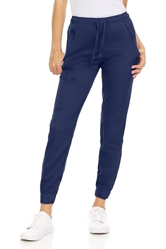 MediChic Women’s Medical Scrub Jogger Pants – 4 Pockets, 4-Way Stretch, Moisture-Wicking, Anti-Wrinkle, Soft Flex Fabric Navy - Image 1