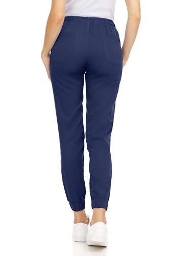 MediChic Women’s Medical Scrub Jogger Pants – 4 Pockets, 4-Way Stretch, Moisture-Wicking, Anti-Wrinkle, Soft Flex Fabric Navy - Image 3