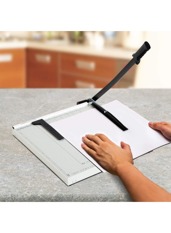 NANAO قاطع ورق A3 ثقيل الوزن، آلة قص احترافية للمكتب، المنزل، الحرف، استوديو الصور (A3، B4، A4، B5، A5، B6، B7) أبيض (18 × 15 × 1.2 بوصة) - Image 5