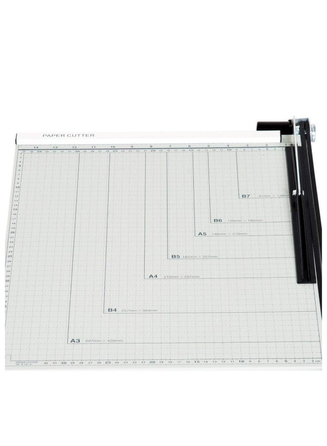 NANAO قاطع ورق A3 ثقيل الوزن، آلة قص احترافية للمكتب، المنزل، الحرف، استوديو الصور (A3، B4، A4، B5، A5، B6، B7) أبيض (18 × 15 × 1.2 بوصة) - Image 4