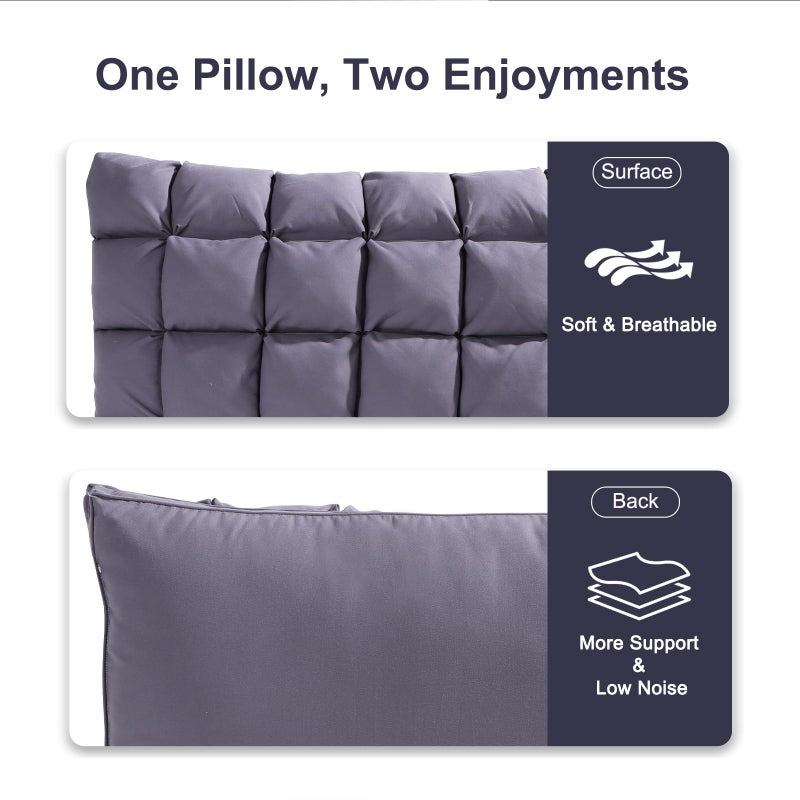 YOUR MOON Soft Pillows for Sleeping, Support Bed Pillows, Fluffy Down Alternative Pillow, Luxury Hotel Gel Pillows for Side Sleeping Queen Size (Gray) - Image 4