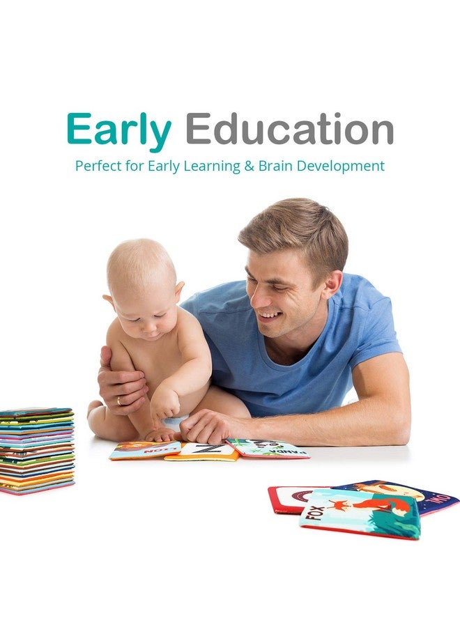 Urban Kiddy Zoo Alphabet Cards | Soft Alphabet Flash Cards, Educational Early Learning Infant Toys for Babies Infants Toddlers Boys Girls Kids Over 0 1 2 3 Years Old | My First ABC Animal Cloth Cards - Image 5