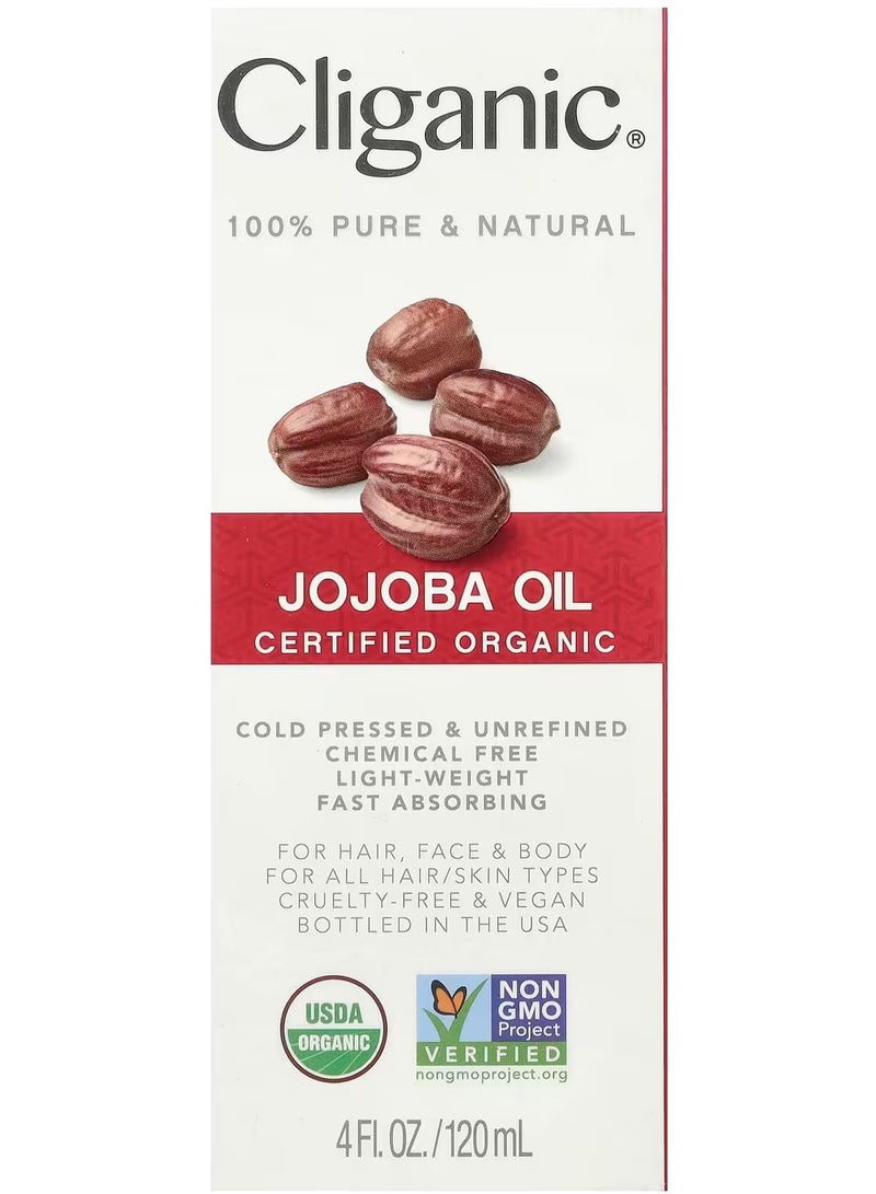 Cliganic Organic Jojoba Oil, 4 fl oz (120 ml)  - Image 1