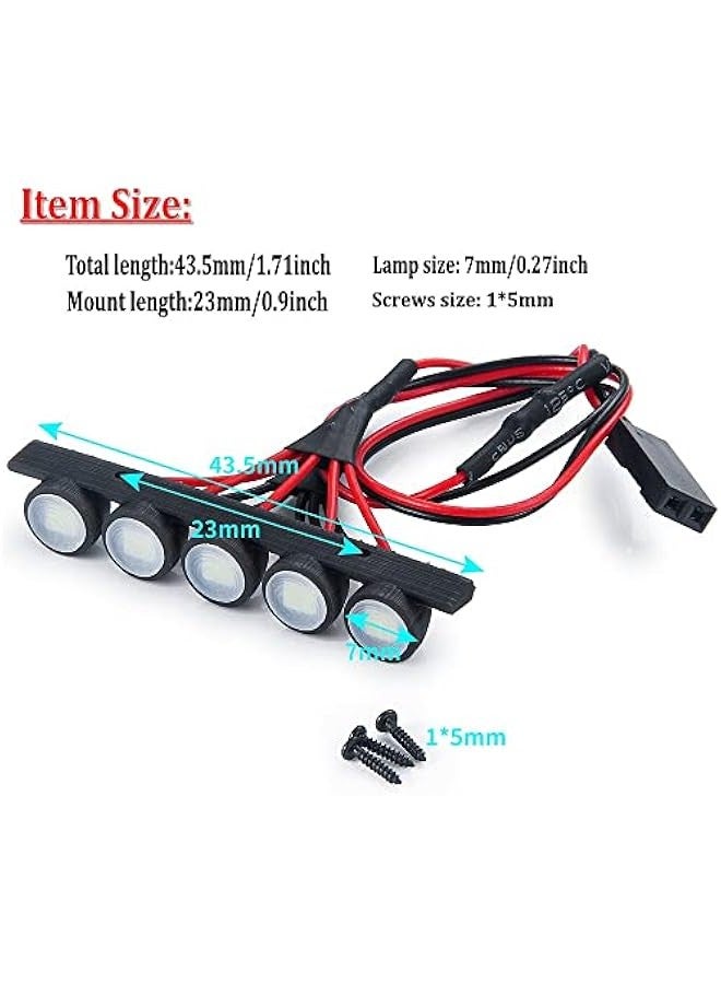 1/24th RC Car Headlights LED Round Roof Rack Lights Lamp White Upgrades for Axial SCX24 AXI00006 Bronco RC Crawler Truck Car Accessories Parts  - Image 2