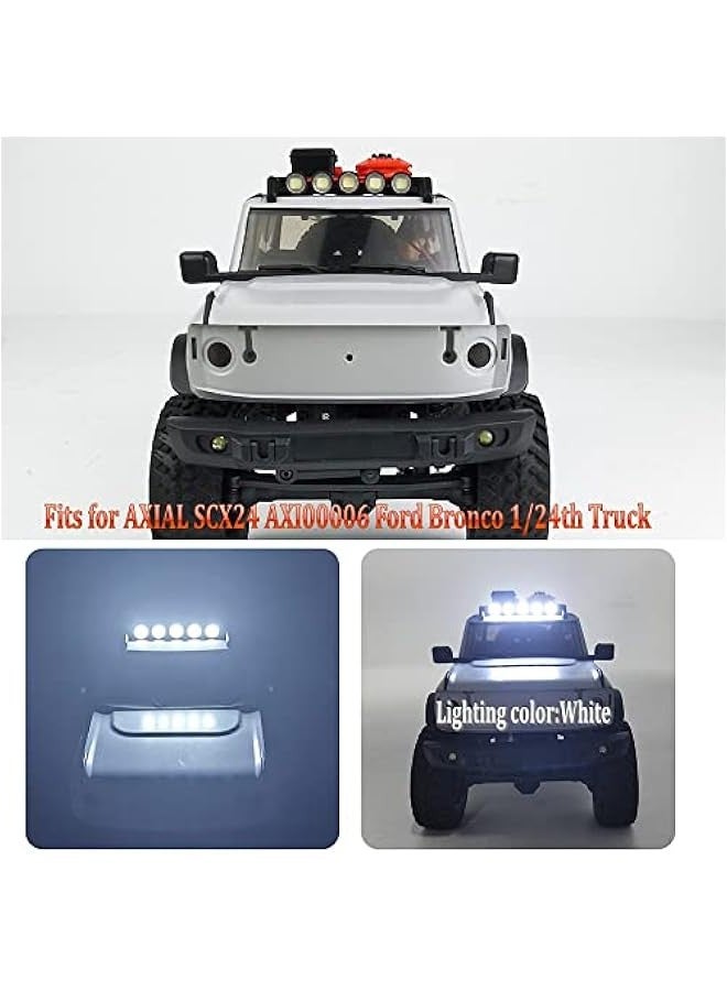 1/24th RC Car Headlights LED Round Roof Rack Lights Lamp White Upgrades for Axial SCX24 AXI00006 Bronco RC Crawler Truck Car Accessories Parts  - Image 3