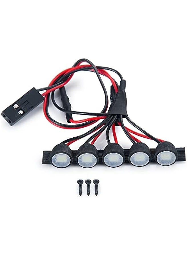 1/24th RC Car Headlights LED Round Roof Rack Lights Lamp White Upgrades for Axial SCX24 AXI00006 Bronco RC Crawler Truck Car Accessories Parts  - Image 5