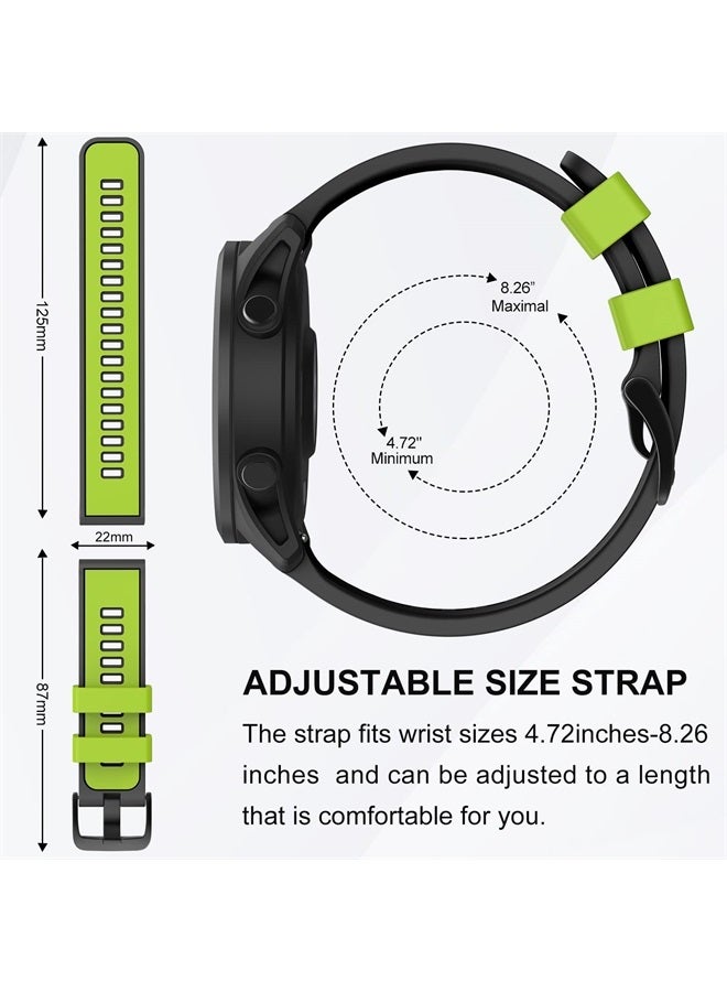 MYSNBKN Compatible with Garmin Vivoactive 4/ Samsung Galaxy Watch 46mm, 22mm Silicone Band for Ticwatch Pro S2/ Venu 2/Samsung Gear S3 Classic/Samsung Gear S3 Frontier/Huawei Watch GT Smartwatch - Image 5
