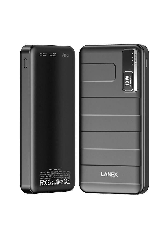 LANEX LP21 - 10W FAST CHARGING POWER BANK 10000MAH - BLACK - Image 2