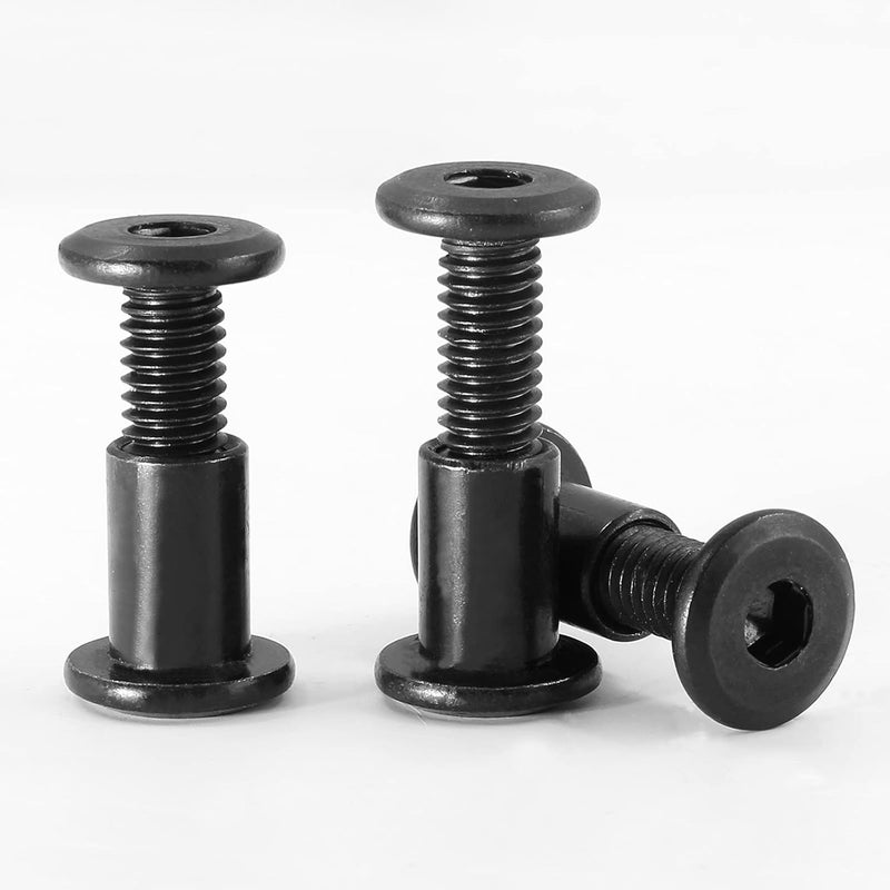 Jersvimc 10 Pair(20 Piece) M6x20mm Hex Drive Socket Cap Bolt with Allen Wrench, Black Furniture Connector Bolts M6 Countersunk Screw Barrel Nuts Binding Screws for Crib Replacement Belt Cabinet - Image 4