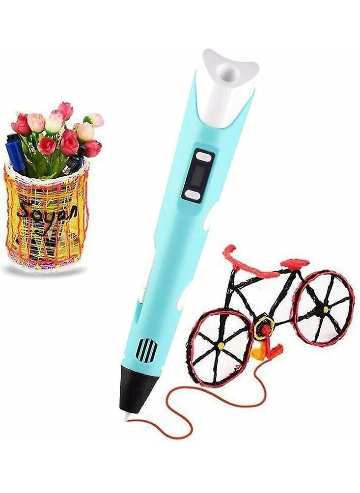 Intelligent 3d Pen With Led Display, 3d Printing Pen With Usb Charging,10 Colors Pla Filament Refills, Compatible Pla Abs,Perfect Arts Crafts Gift
