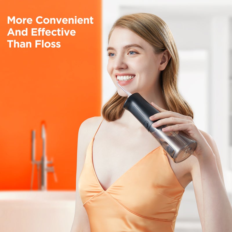 Cordless Water Flosser: 3 Adjustable Modes 30-100 PSI, IPX7 Waterproof, 300ml Detachable Tank - 6 Replaceable Nozzles, 40-Day Battery Life Oral Irrigator for Home Travel Daily Oral Care - Image 3