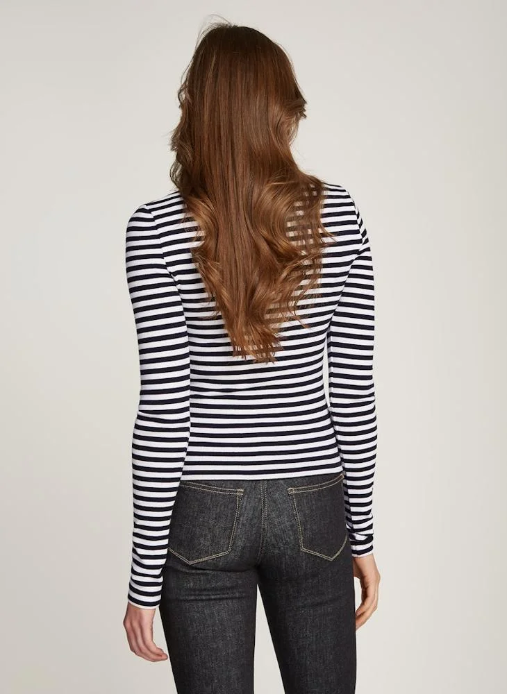 كالفن كلاين جينز Woven Label Rib Long Sleeve