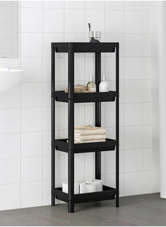 R.VIHAN 4-Tier Shower Caddy Corner Shelf Bathroom Organizer Storage Rack for Bathroom Accessories Amenities Toiletries Shower Shampoo Holder Plastic Shelving Unit Compact Rustproof Waterproof  Shelf for Towels and Bath Mats Bath Shelf Organizer Multi-Tier Shelf Space Saver Kitchen Storage Rack Utility Shelf for Home Kitchen Bathroom Office Spa Salon Use  - Image 1