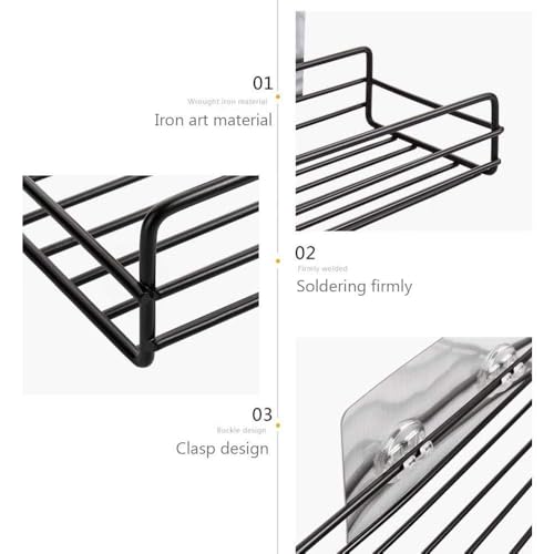ZURATO Punch-Free Multipurpose Kitchen Bathroom Storage Shelf Wall Holder Storage Rack Bathroom Rack Organizer Storage Box with Strong Magic Sticker Shower Caddies Kitchen Rack Storage Rack - Image 5