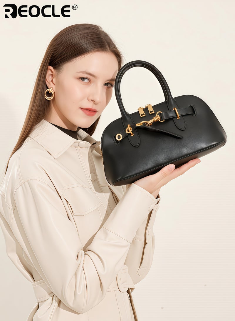 REOCLE Women's Structured Shoulder Bag with Top Handle and Adjustable Strap Versatile Satchel with Comfortable Carry for Daily Use - Image 2