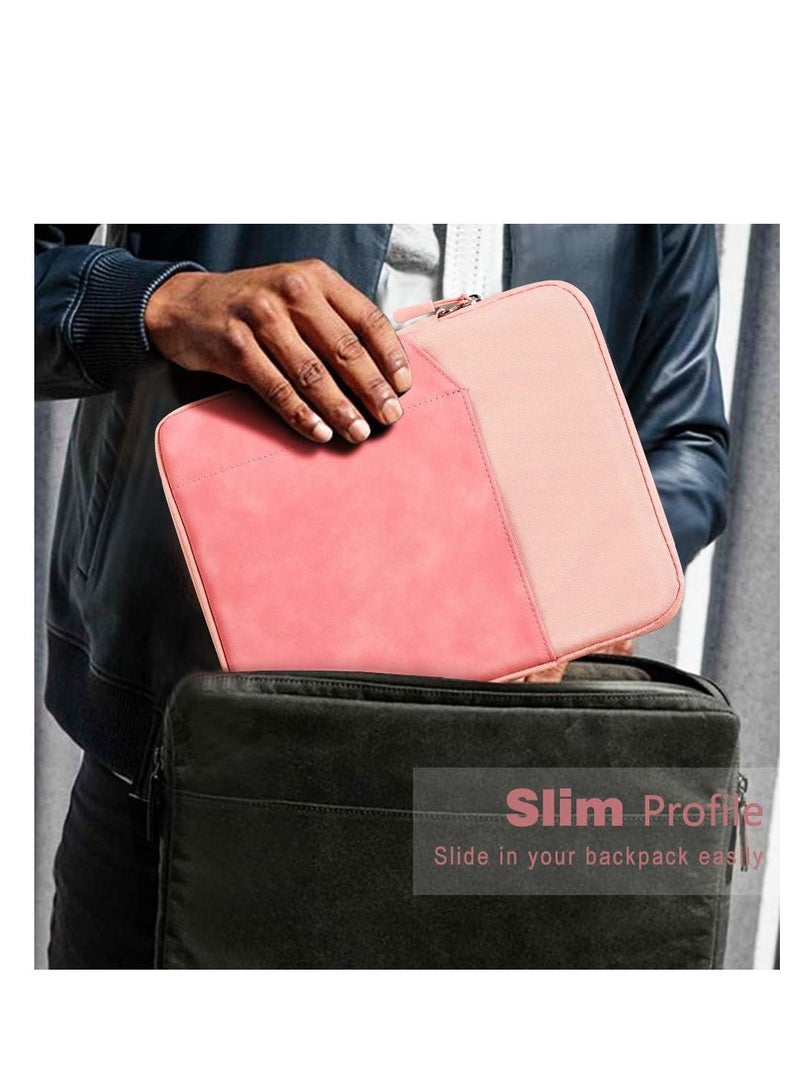 لون وردي سحاب الحقيبة 13 و 13.3 بوصة غطاء حقيبة كمبيوتر محمول مع حقيبة شاحن ضد الغبار حقيبة يد مقاومة للماء للرجال أو النساء - Image 3