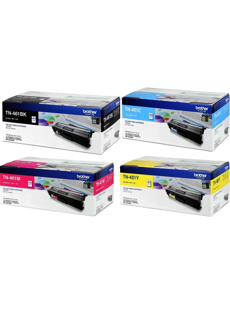 brother TN-461 Four Toner Cartridges For MFC-L8690CDW L9570CDW & HL-L8360CDW Full set Black/Cyan/Magenta/Yellow - Image 1