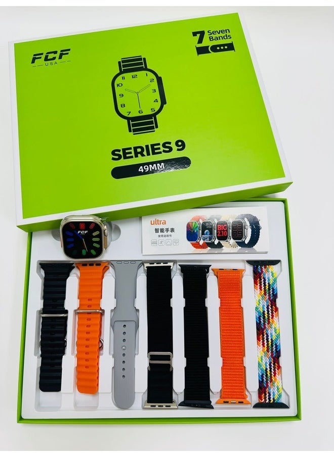 FCF - FCF Series 9 smart watch with 7 Pairs straps latest version calls enable Top selling - Image 1