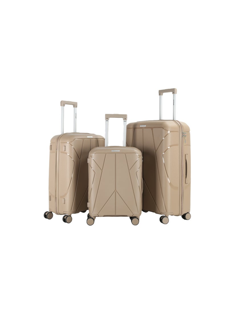 VIPTOUR 3-Piece Hardside Spinner Luggage Set with TSA Lock – Durable PP Material, 360° Double Wheels, & Aluminum Handle - Image 1