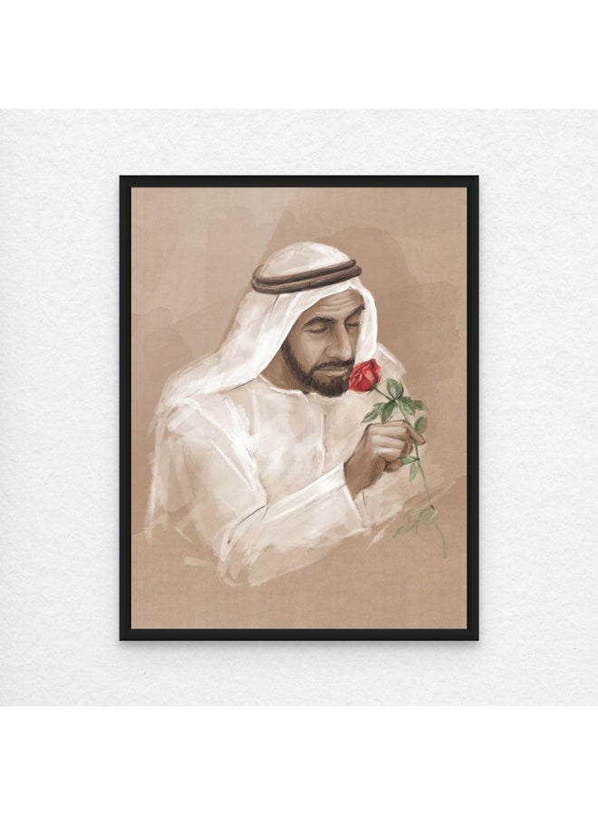 آرت دیکور  ديكور فني مؤطر للفنون الجميلة للشيخ زايد بن سلطان آل نهيان صورة الإمارات العربية المتحدة جدار الفن طباعة جدار ديكور للمنزل غرفة المعيشة المكتب والهدايا - Image 1