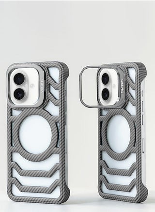 Apple iPhone 16 Case Pro series Carbon Fiber Magnetic Frameless back cover Case with Invisible Stand and Enhanced Cooling Airflow - pzsku/ZB6A4AB4F49830879D1A2Z/45/_/1728219014/5a8bb3ae-23be-4207-bab5-c1f425013745