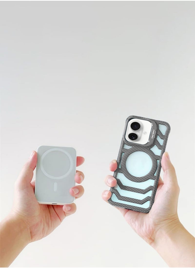 Techie - Apple iPhone 16 Case Pro series Carbon Fiber Magnetic Frameless back cover Case with Invisible Stand and Enhanced Cooling Airflow - Image 1