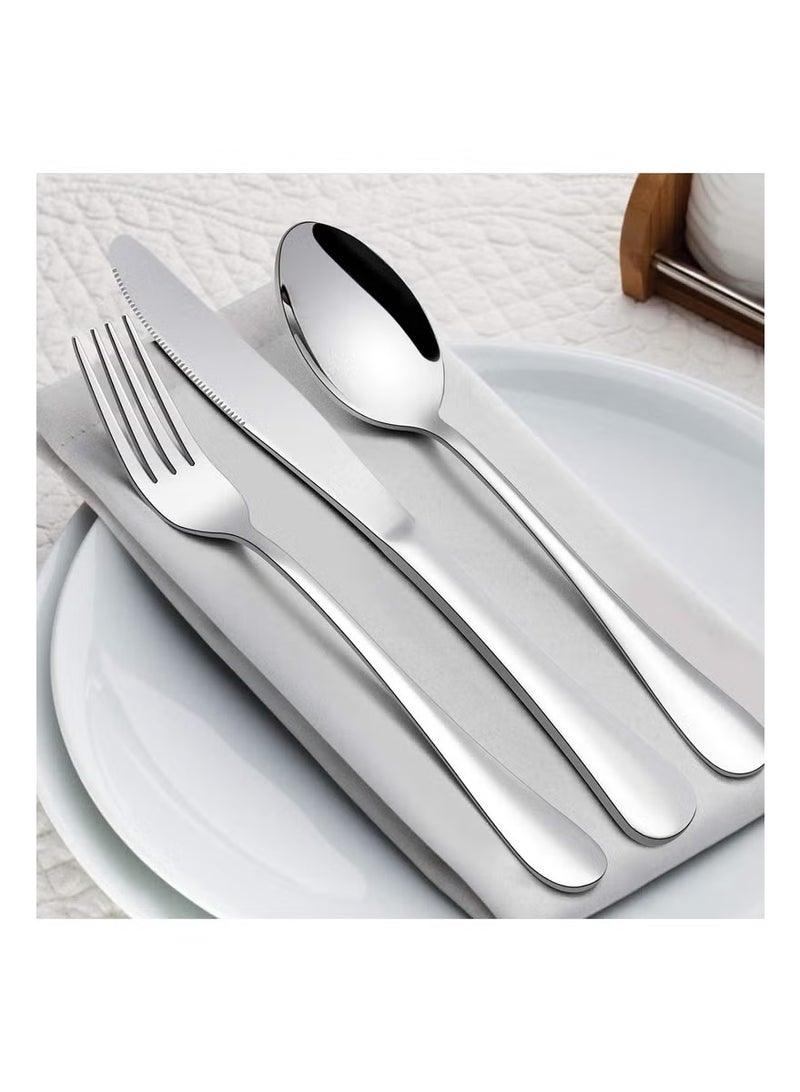 Toshionics 24-Piece Stainless Steel Cutlery Set, Elegant Flatware Silverware with Fork Knife Spoon Tableware Set for Daily Use, Dishwasher Safe, Perfect Gift Idea for Holiday Celebrations - Image 3