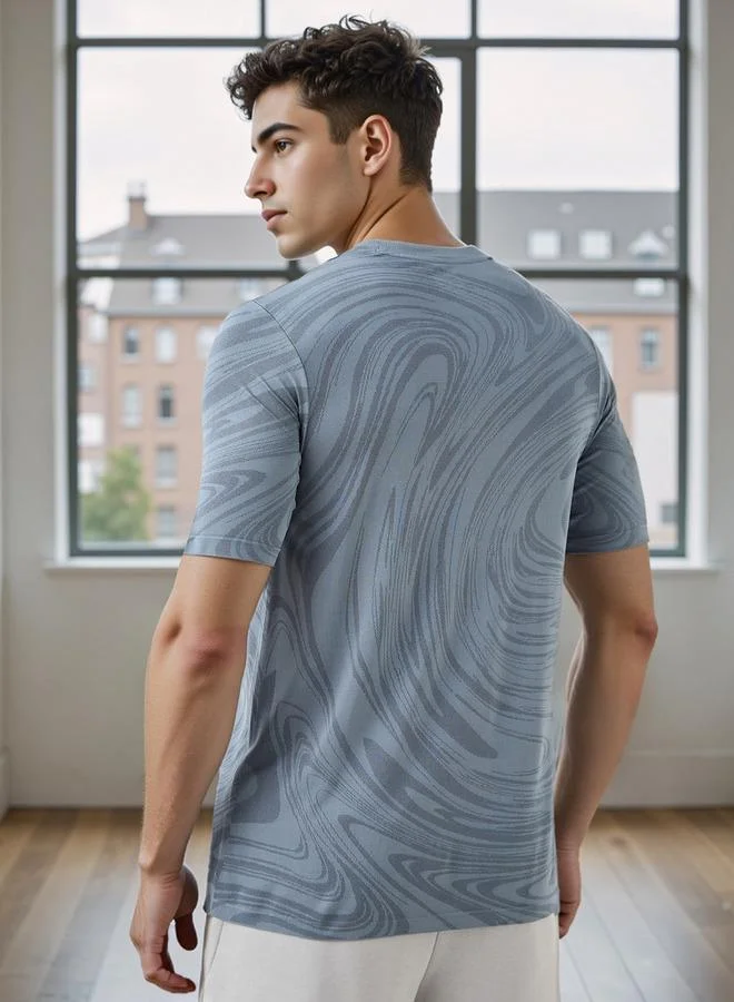 ADOT by Splash Jacquard Crew Neck T-shirt