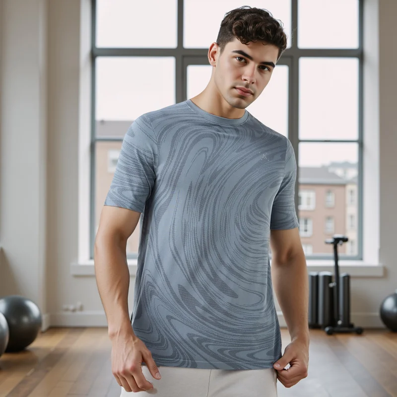 ADOT by Splash Jacquard Crew Neck T-shirt