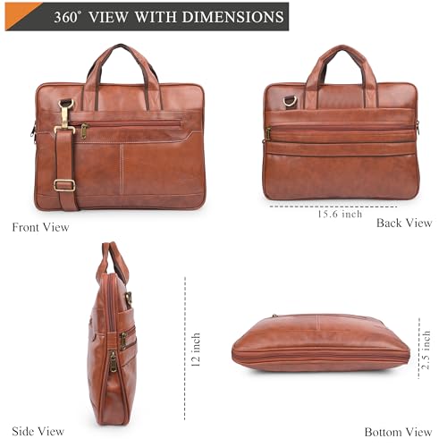 ADISA Laptop Messenger Office Bag Briefcase for Work for Men (LB6050-TAN) - Image 2