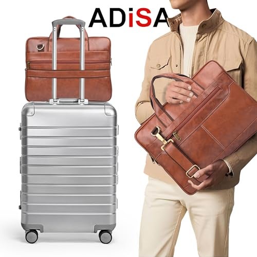 ADISA Laptop Messenger Office Bag Briefcase for Work for Men (LB6050-TAN) - Image 5