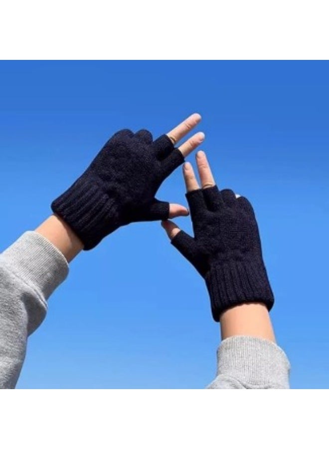 Fingerless Gloves for Women - Winter Gloves Men Warm Stretch Knit Cold Weather - Image 4