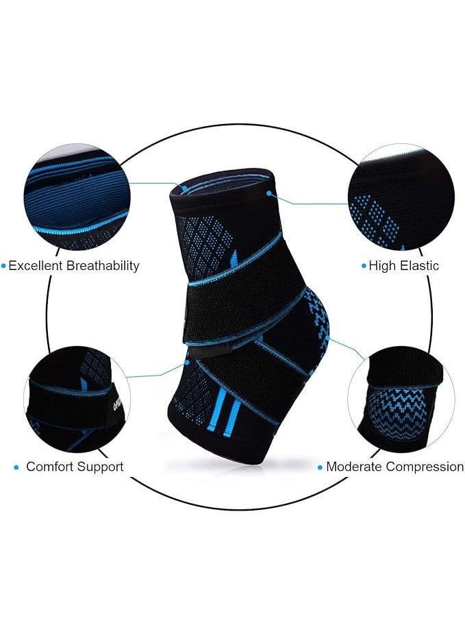 Adjustable Ankle Support Brace - Elastic & Breathable Nylon Wrap with Arch Support - Eases Swelling, Sprains & Joint Pain - Image 5