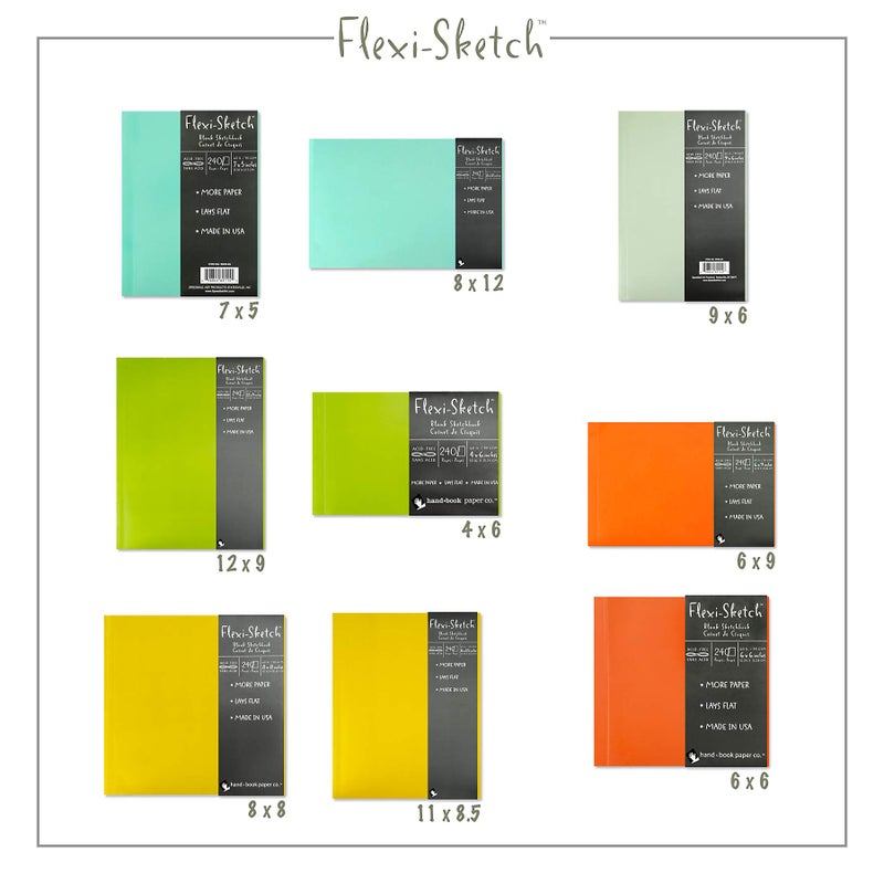Global Art 6-Inch by 6-Inch Flexi Sketch Soft Cover Blank Sketchbook, Mandarin, 120 Pages- 240 sheets - Image 4