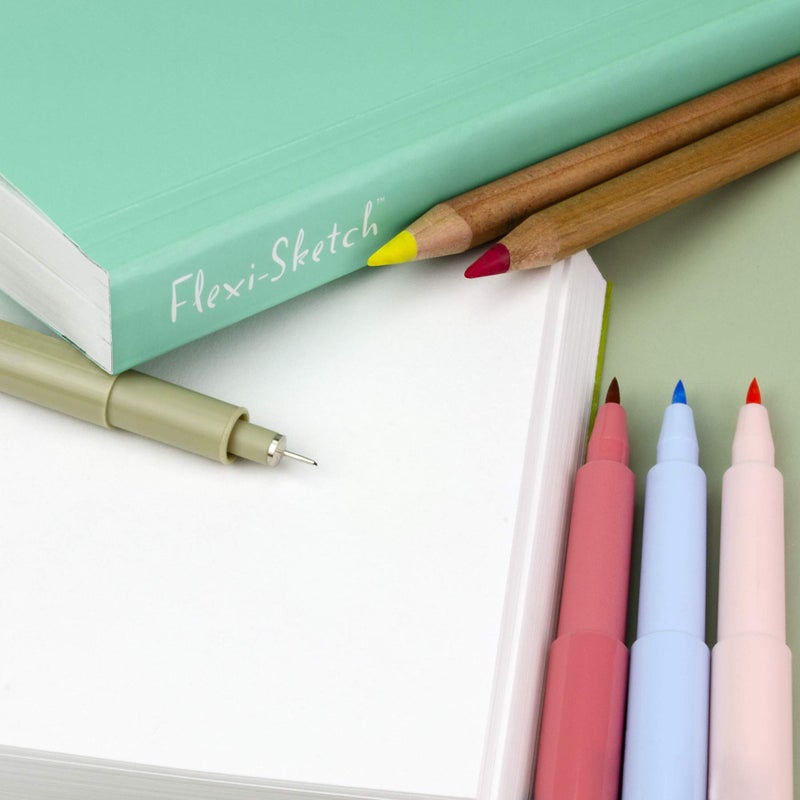 Global Art 6-Inch by 6-Inch Flexi Sketch Soft Cover Blank Sketchbook, Mandarin, 120 Pages- 240 sheets - Image 5