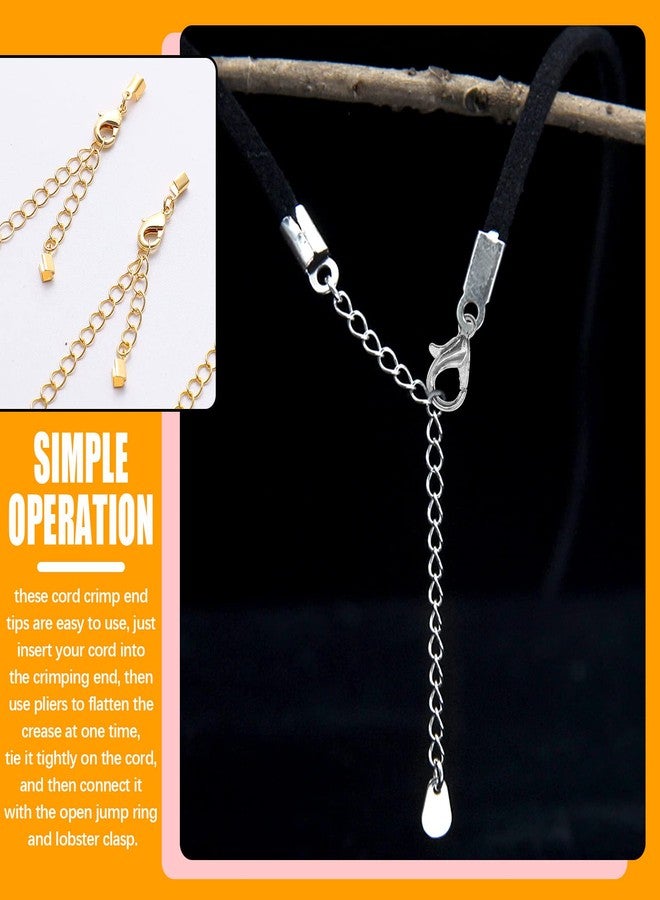 Rustark 1521Pcs Fold Over Cord End Jewelry Findings Kit with Open Jump Rings Lobster Claw Clasps Pliers Tool Assortment for DIY Jewelry Making - Image 4