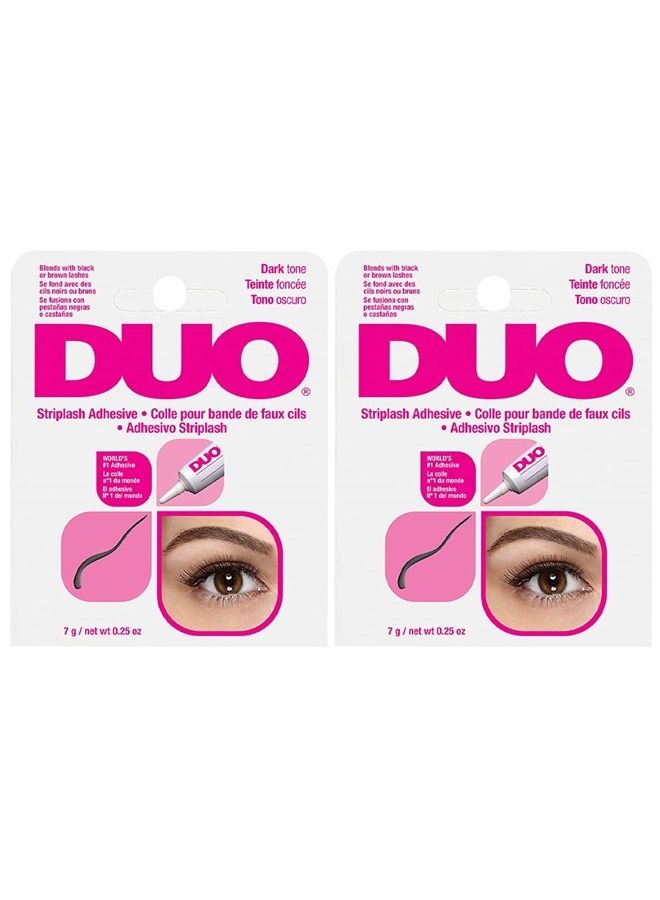 DUO Strip Eyelash Adhesive for Strip Lashes, Dark Tone, 0.25 oz, 2-Packs - Image 1