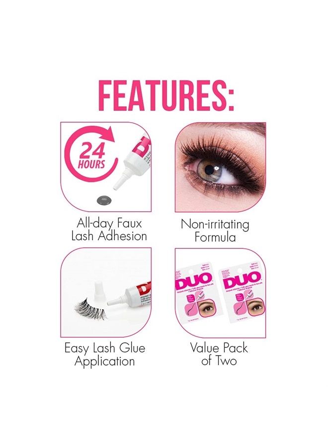 DUO Strip Eyelash Adhesive for Strip Lashes, Dark Tone, 0.25 oz, 2-Packs - Image 4