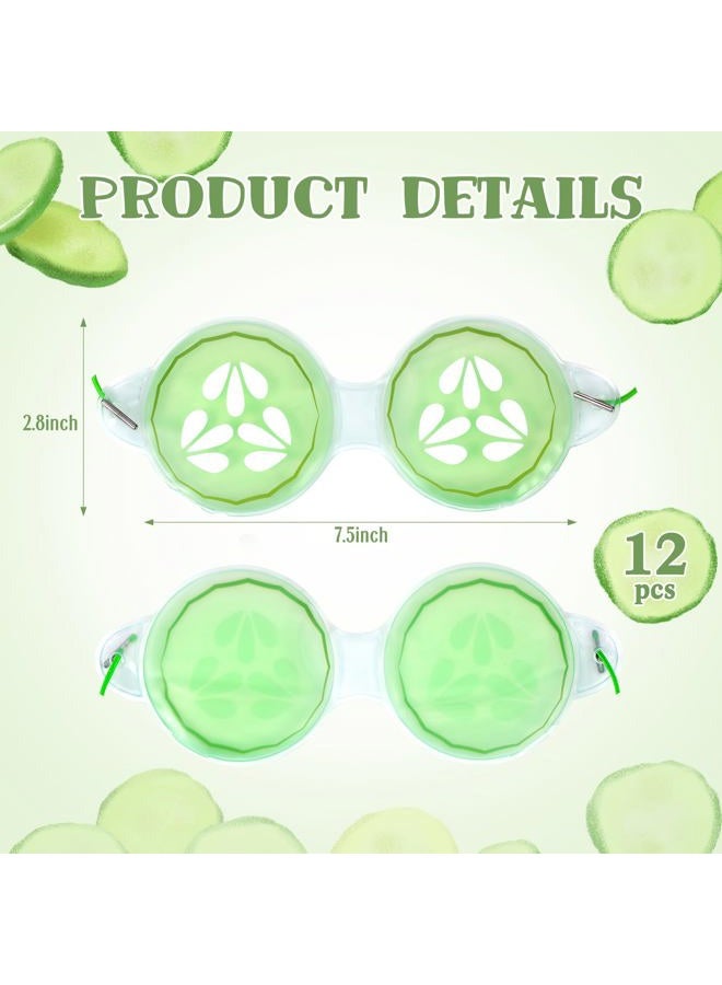 Skicuff 12 Pcs Cucumber Eye Pads 12 Spa Party Supplies for Spa Party Favors Sleepover Party Slumber Party Supplies - Image 2