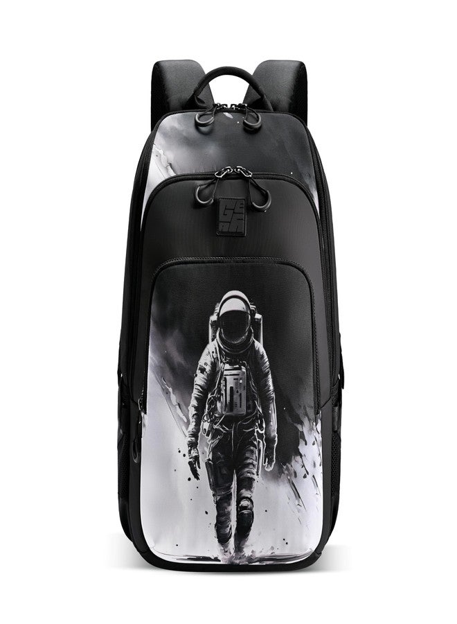 Gear Art Astronaut Backpack 17"/30L Medium Water Resistant School Bag/Casual Backpack/Daypack/Kids Bag for Boys/Girls (Black-White) - Image 1