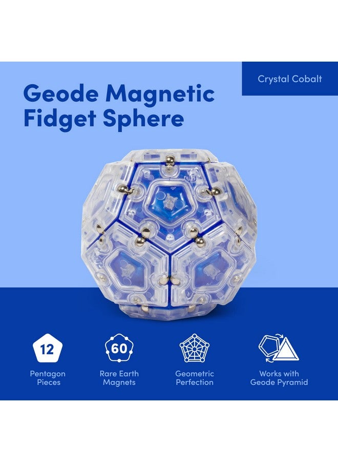 Speks Geode Sphere Magnetic Fidget Toy For Adults & Teens 14+ | Sensory Gadget For Stress Relief And Anxiety, Office Desk Toy Present,, Holiday Stocking Stuffer | Cobalt, 12-Piece Set - Image 2