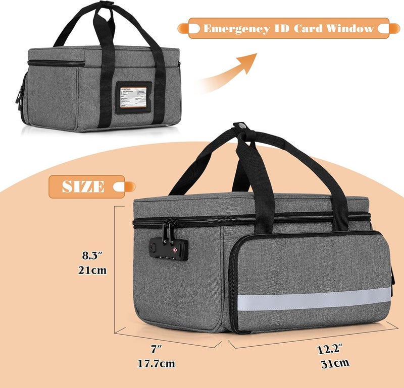 CURMIO Pill Bottle Organizer Bag with Lock Medicine Bag with Zippered Pouches for Medicine Vitamins and Medical Supplies Empty First Aid Bag for Home and Travel - Image 5