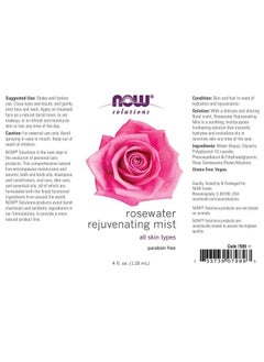 now Solutions Rosewater Rejuvenating Mist, Hydration and Rejuvenation Spray for All Skin and Hair Types, 4-Ounce  - Image 2