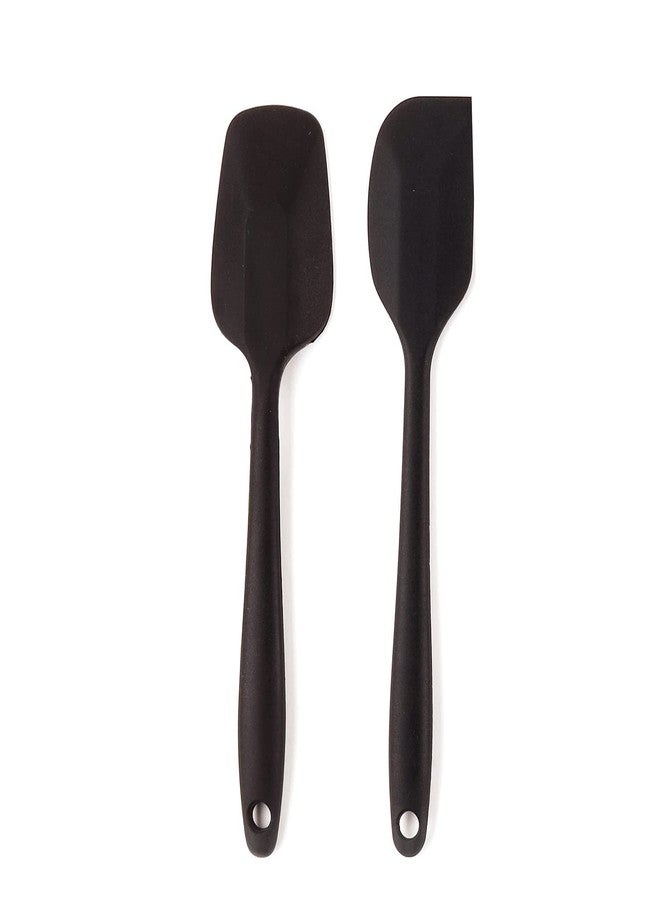 Frenchware Non-Stick Premium Silicone Spatula (Large Spatula & Large Spoon, Black) for Cooking, Baking & Mixing, Seamless Design - Image 1