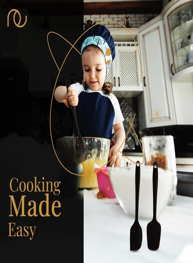 Frenchware Non-Stick Premium Silicone Spatula (Large Spatula & Large Spoon, Black) for Cooking, Baking & Mixing, Seamless Design - Image 4