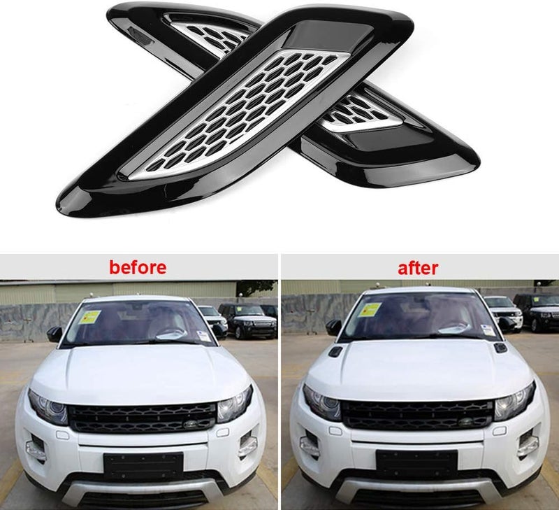 Exterior Hood Air Vent Outlet Wing Trim for 2012 2018 Rustproof and Material Fine Creates Made Decorative Premium Car Quality Plastic Air Wing TrimAir Vent (Bicolor) - Image 4