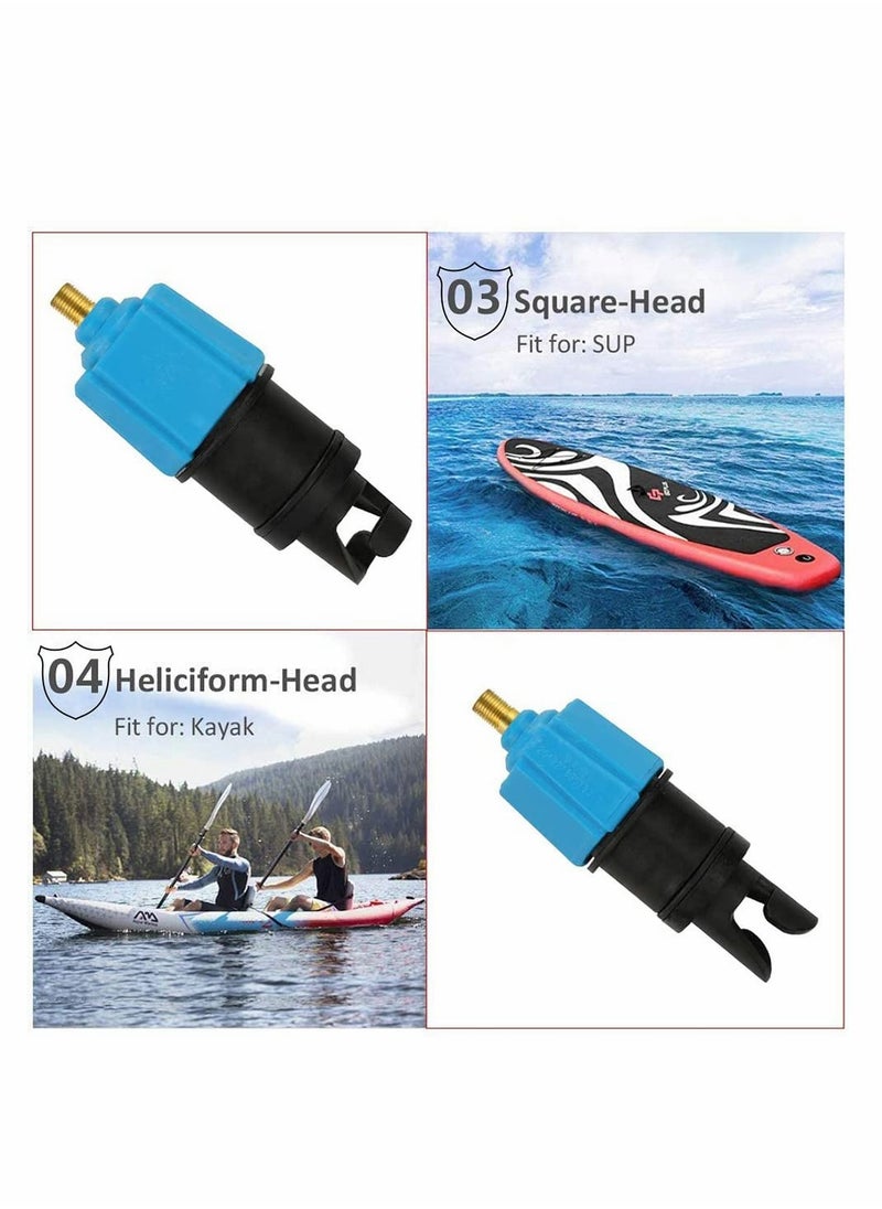 Excefore - Electric Pump Adaptor Compressor Air Valve Converter Multifunction Valve Adapter with 4 Air Nozzles for Halkey Roberts Valve, Stand Up Inflatable Paddle Board, Inflatable Bed, Inflatable Boat - Image 1