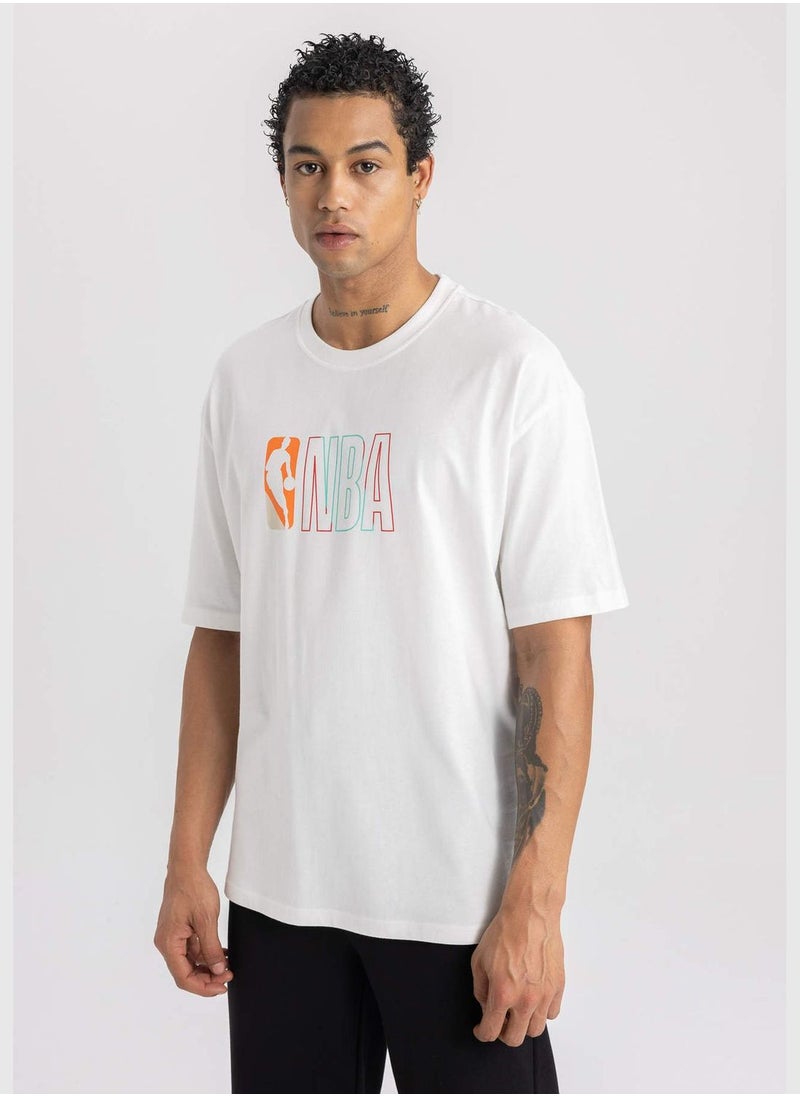 DeFacto Man Nba Wordmark Licenced Oversize Fit Short Sleeve T-Shirt  - Image 3